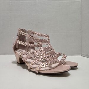 Nina Girls Princess P Blush Shimmer Pump Sandal Size 5